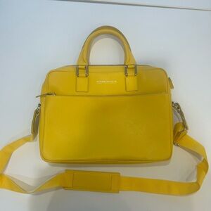 Genuine Leather Yellow Laptop Bag